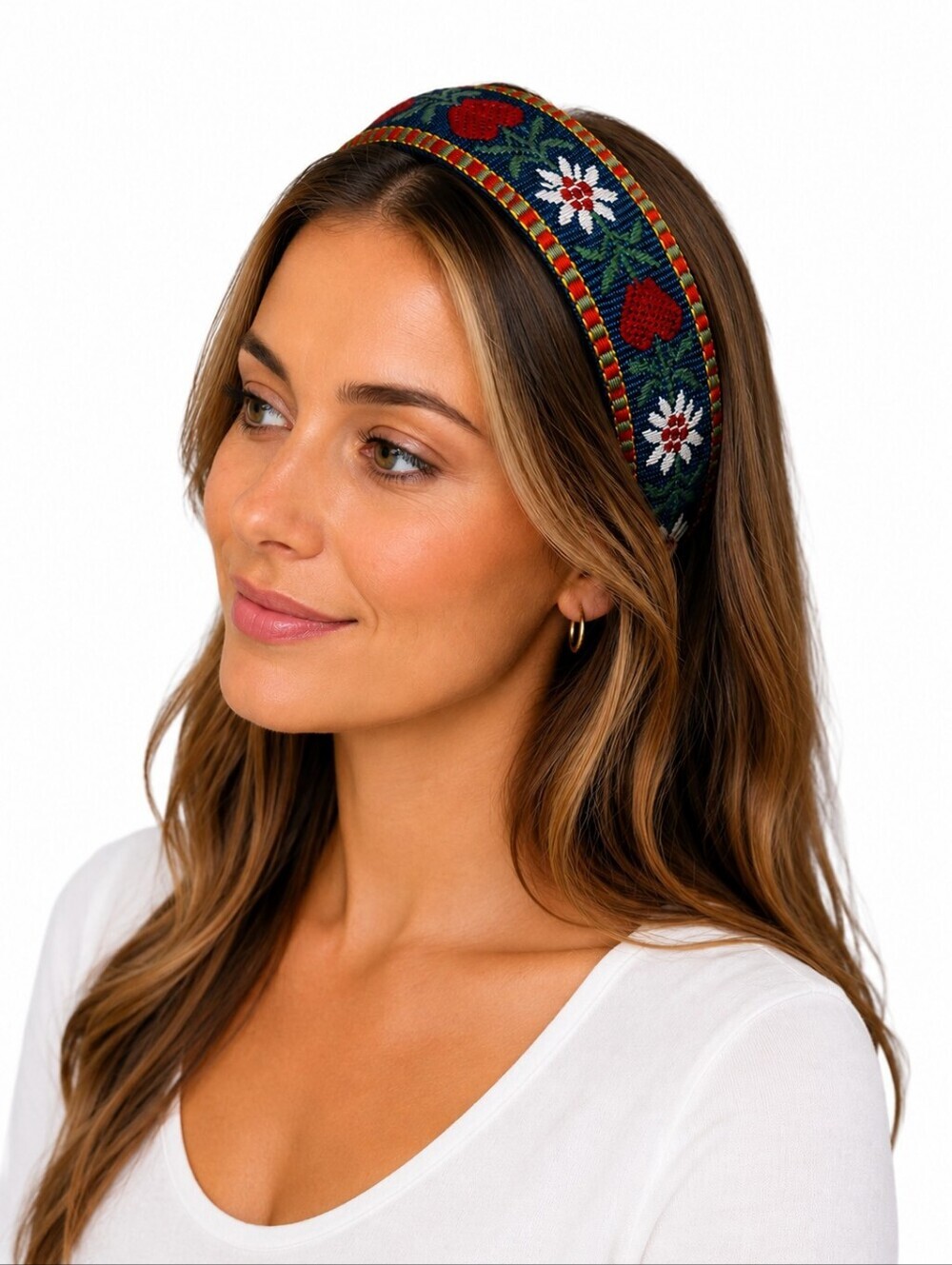 3/$25 Blue Multicolor Floral Hearts Boho Festival Headband
